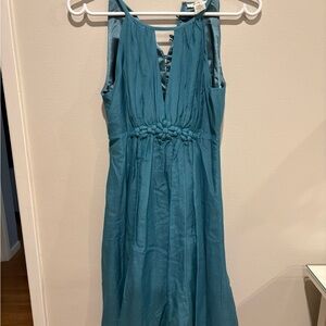 Esley Teal Silk Blend Dress